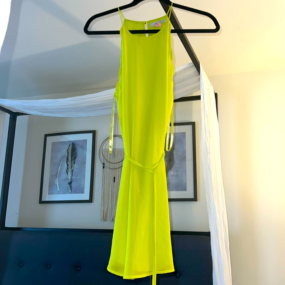 Bright yellow mini dress